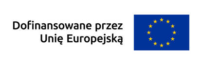 Flaga Unii Europejskiej z informacją o współfinansowaniu projektu